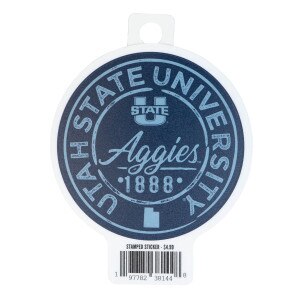 Utah State University Aggies Script Circle Sticker - 4 In.